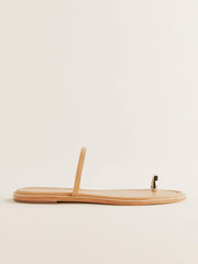 Reformation Cassandra Flat Sandal - Buff