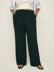 Reformation Alex Mid Rise Pant Es - Black