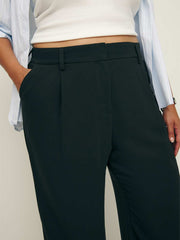 Reformation Alex Mid Rise Pant Es - Black