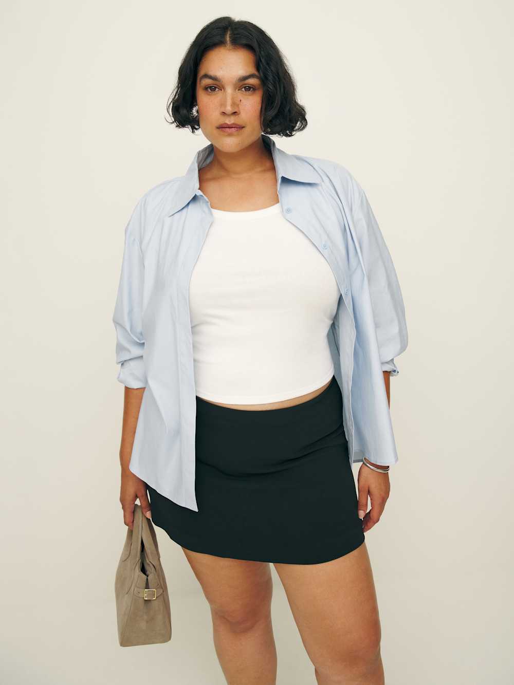 Reformation Carla Low Waist Skirt Es - Black