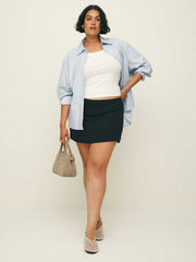Reformation Carla Low Waist Skirt Es - Black