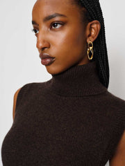 Reformation Holland Cashmere Turtleneck Sweater Dress - Compost
