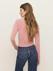 Reformation Meadow Regenerative Merino Cardigan - Dusty Rose