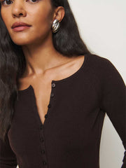 Reformation Meadow Regenerative Merino Cardigan - Mole