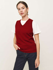 Reformation Reese Cashmere Tank - Crimson
