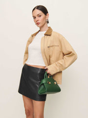 Reformation Veda Carla Low Waist Leather Skirt - Black