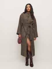 Reformation Cotswolds Coat - Toffee Plaid
