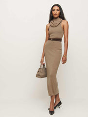 Reformation Simone Regenerative Merino Dress - Camel