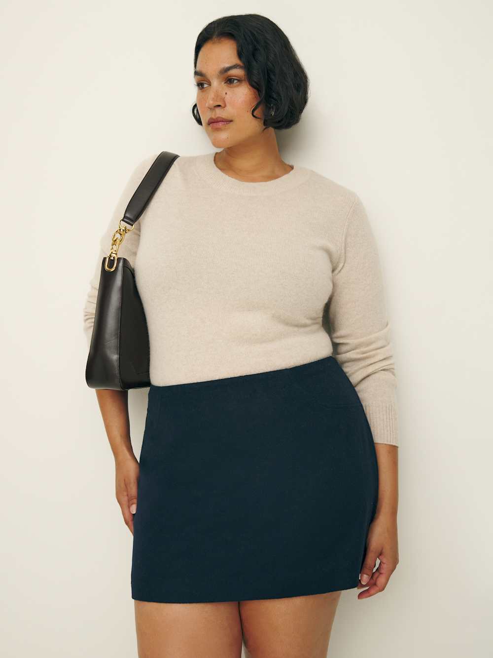 Reformation Buxton Skirt Es - Navy