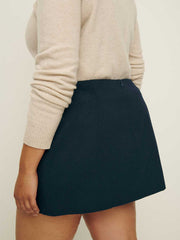 Reformation Buxton Skirt Es - Navy