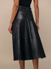 Reformation Veda Carmen Leather Skirt - Black