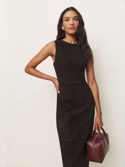 Reformation Veda Kendi Leather Dress - Mole Suede