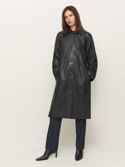Reformation Veda Beck Leather Trench - Black