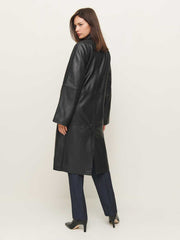 Reformation Veda Beck Leather Trench - Black