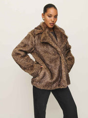 Reformation Ellie Faux Fur Coat - Teddy