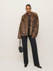 Reformation Ellie Faux Fur Coat - Teddy