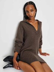 Reformation Maeve Cashmere Polo Dress - Walnut