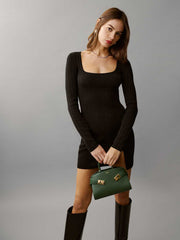 Reformation Nicole Regenerative Merino Sweater Dress - Black