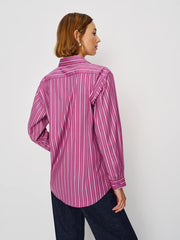 Reformation Eli Oversized Shirt - Hibiscus Stripe
