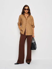 Reformation Eli Oversized Shirt - Peanut