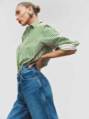 Reformation Eli Oversized Shirt - Tuesday Stripe