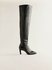 Reformation Giles Over The Knee Boot - Black Leather