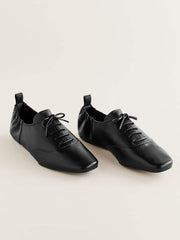 Reformation Marie Lace-up Oxford - Black Leather