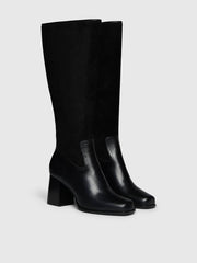 Reformation Frederique Knee High Boot - Black Suede Leather