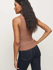 Reformation Fiore Knit Top - Toffee