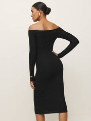 Reformation Nara Cashmere Sweater Dress - Black