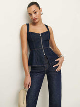 Reformation Zeta Denim Top - Grenada