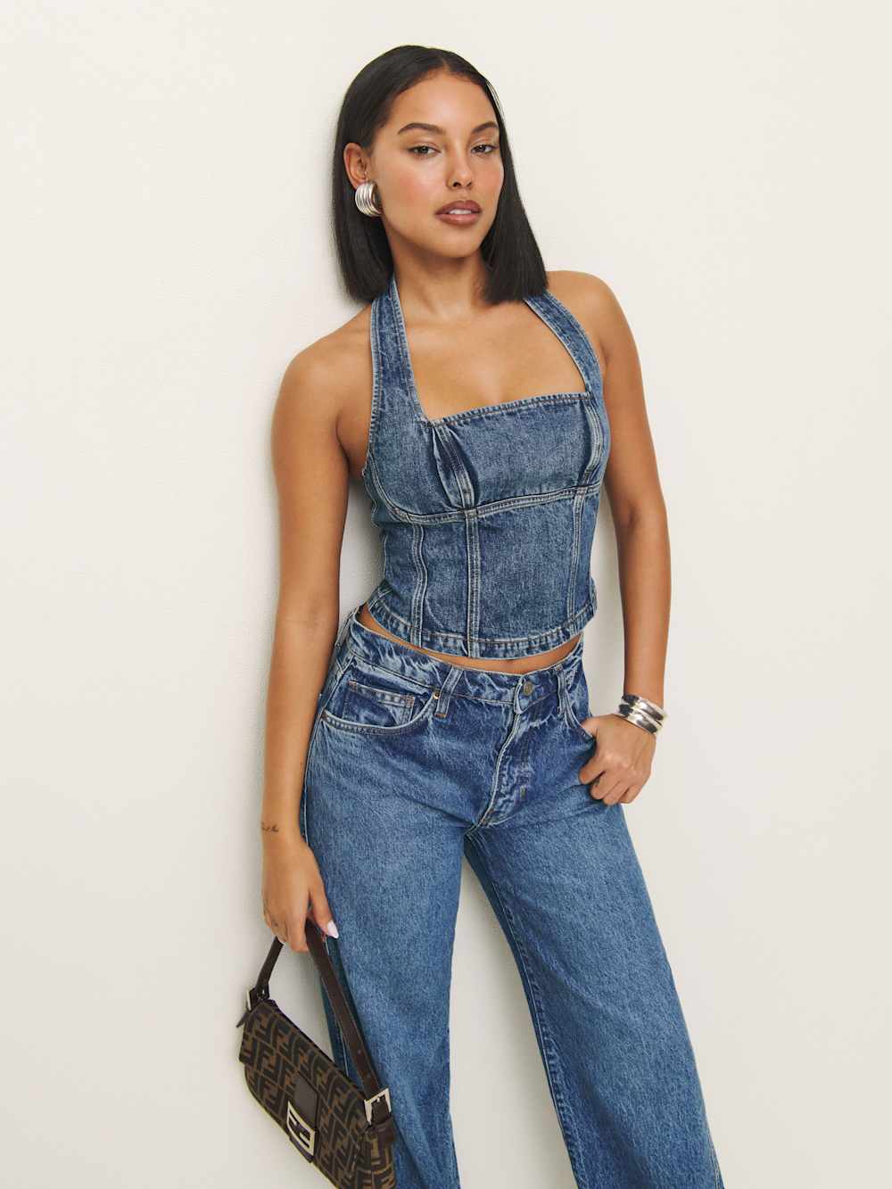 Reformation Lucinda Denim Top - Norman