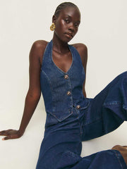 Reformation Lorenza Denim Jumpsuit - Salinas