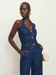 Reformation Lorenza Denim Jumpsuit - Salinas