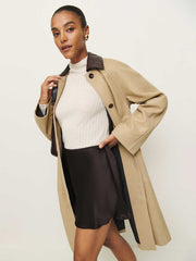 Reformation Brandy Satin Skirt - Mole