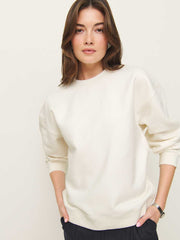 Reformation Emma Classic Crewneck Sweatshirt - Fior Di Latte