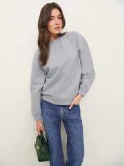 Reformation Emma Classic Crewneck Sweatshirt - Heather Grey