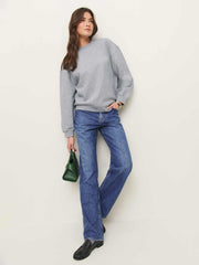 Reformation Emma Classic Crewneck Sweatshirt - Heather Grey