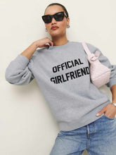 Reformation Emma Classic Crewneck Sweatshirt - Official Girlfriend Sweatshirt Heather Grey And Black