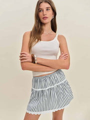 Reformation Tavia Skirt - Antibes Stripe