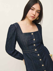 Reformation Celeste Denim Midi Dress - Liffey