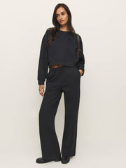 Reformation Kira Wide Leg Sweatpant - Black