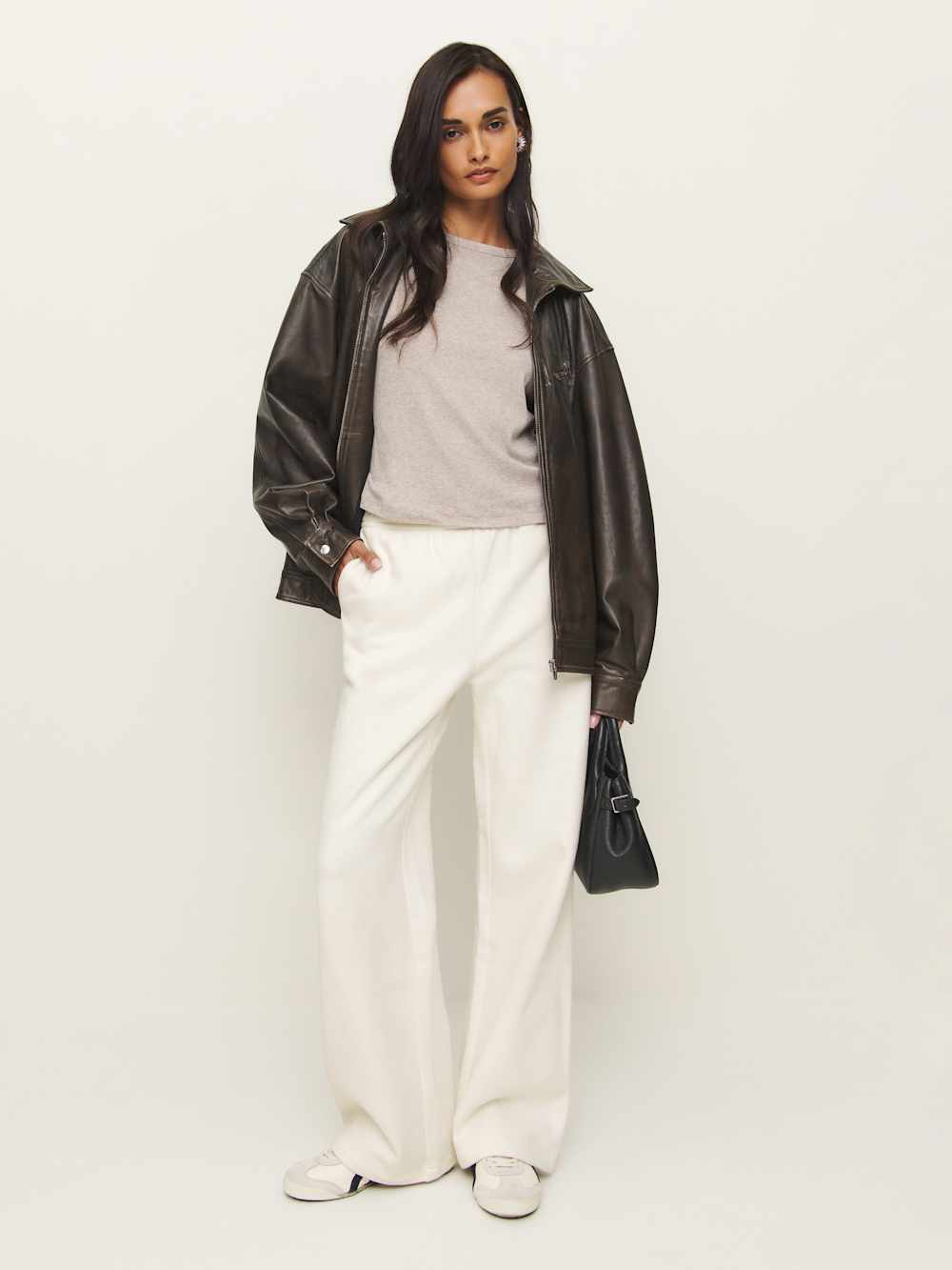 Reformation Kira Wide Leg Sweatpant - Fior Di Latte