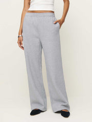 Reformation Kira Wide Leg Sweatpant - Heather Grey