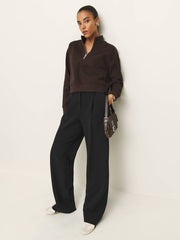 Reformation Maddie Zip Sweatshirt - Mole