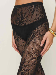 Reformation Swedish Stockings Rosa Lace Tights - Black