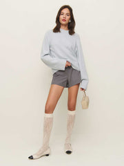 Reformation Swedish Stockings Rosa Lace Knee Highs - Ivory