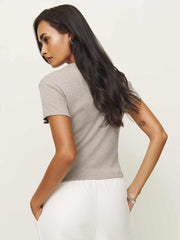 Reformation Max Slim Tee - Heather Taupe