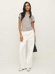Reformation Max Slim Tee - Heather Taupe