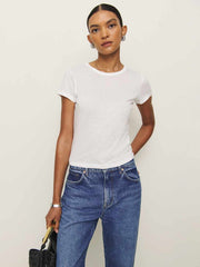 Reformation Max Slim Tee - White